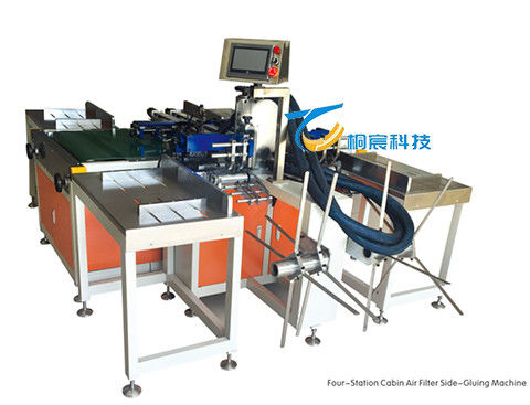 Filtro a doppia stazione macchina di piegatura del foglio Intelligent Hot Melt Edge Hugging Machine 220V