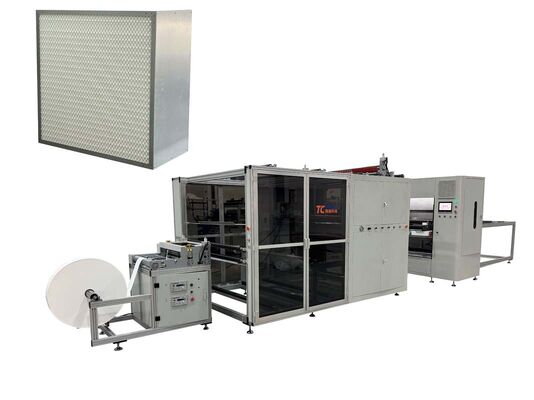 PLC controllata linea di produzione modulare di filtri in fibra di vetro pieghevole per sistemi di ventilazione industriali con personalizzazione flessibile