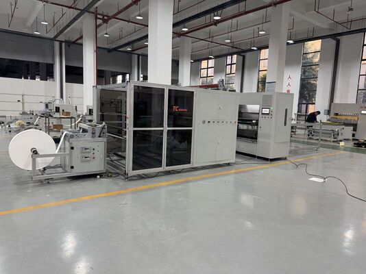 Macchina piegatrice per materiale filtrante in fibra di vetro ad alta efficienza e completamente automatica per processi di produzione sostenibile di filtri HEPA