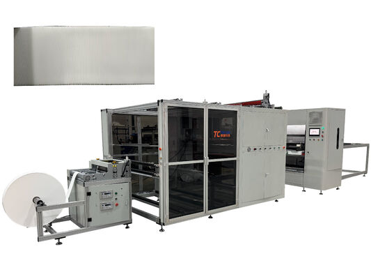 Linea di produzione di carta pieghevole in fibra di vetro completamente automatica ad alta temperatura con altezza di piegatura di 300 mm e senza partizioni